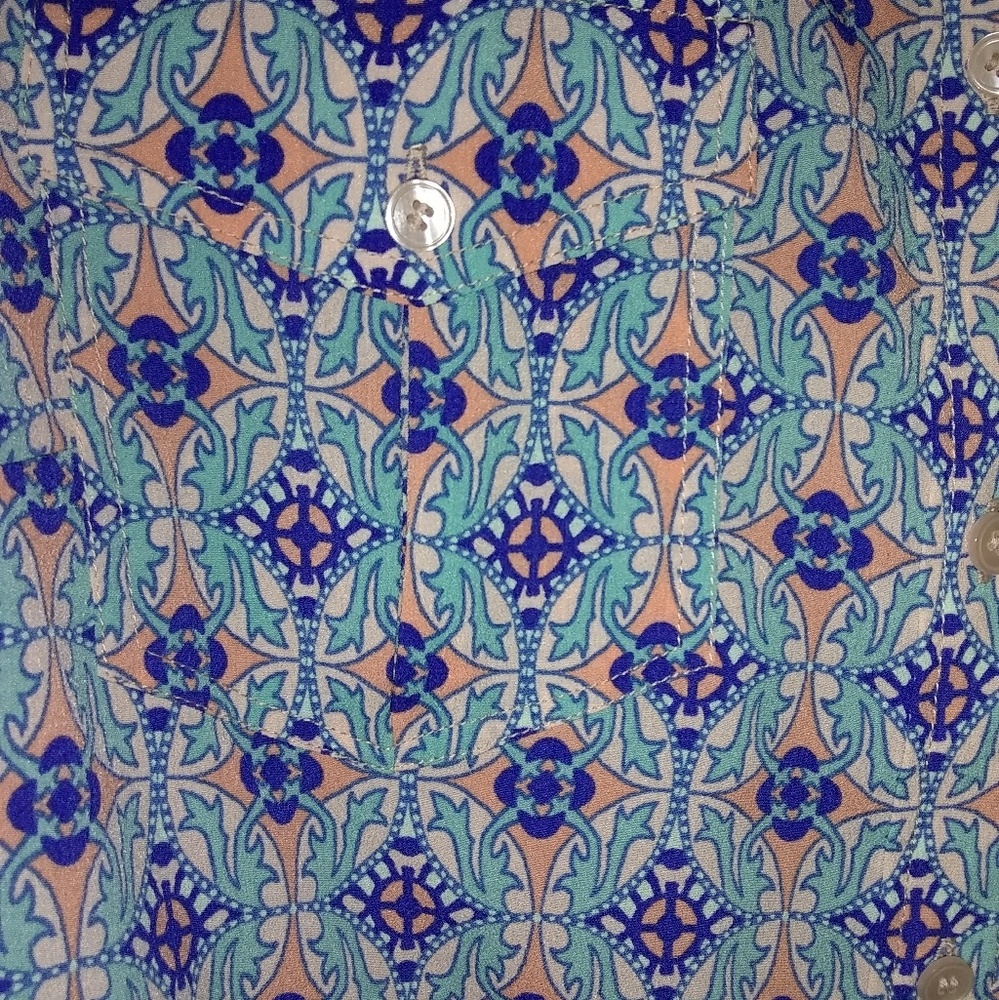 Talbots Paisley Pattern Button Down Blouse - image 2